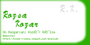 rozsa kozar business card